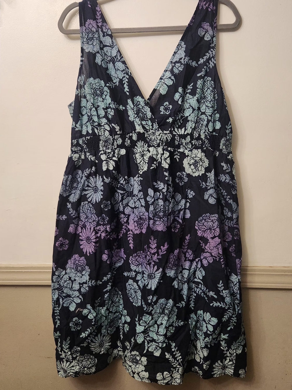 Sonoma Mini Dress with Blue and Purple Floral Print